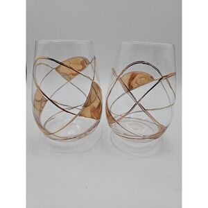 Cornet Barcelona "Sagrada" Stemless Hand Painted Wine Glasses Set of 2– 15.5 oz